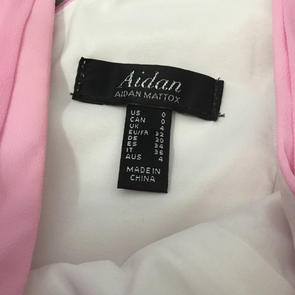 AIDEN AIDEN MATTOX Pink Colorblock Tiered Ruffle Maxi Dress size 0 - Picture 12 of 14